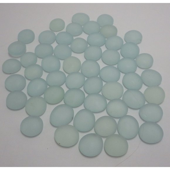 Glass Pebbles Frosted Aqua Gems Mosaic Tiles Marbles Vase Filler 10 oz - Picture 1 of 2